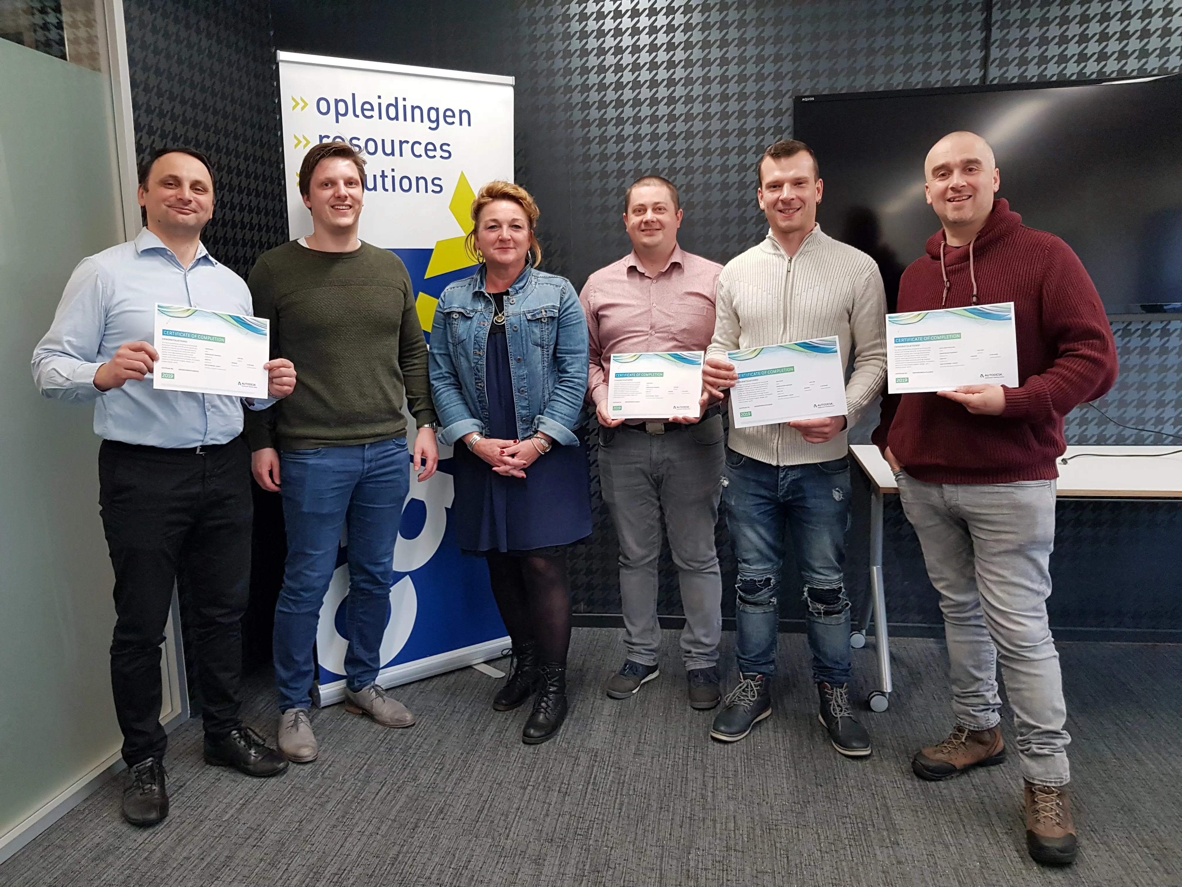 Cursisten met Autodesk certificaat