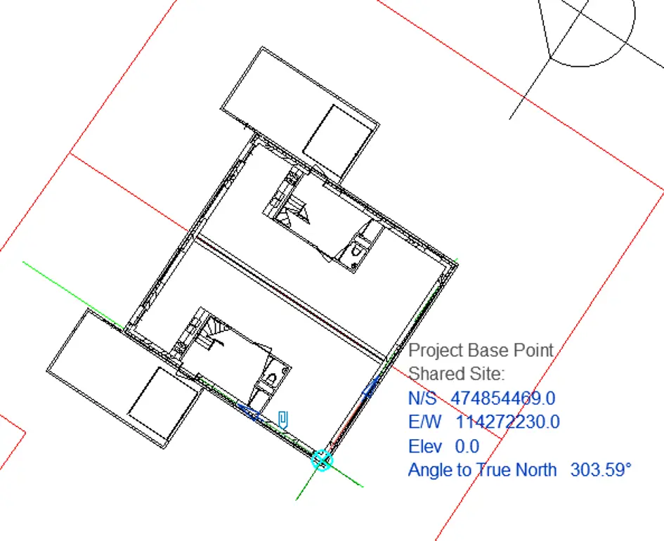 Printscreen van een Revit model geplaatst in het RD-stelsel