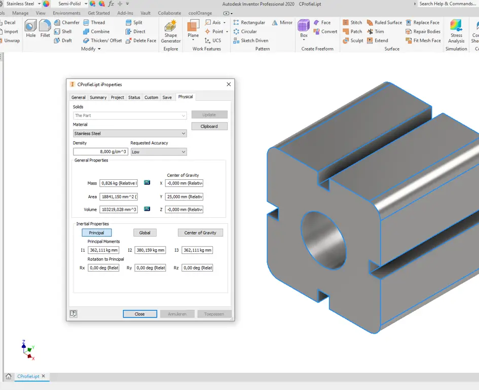 Printscreen Inventor 3D model