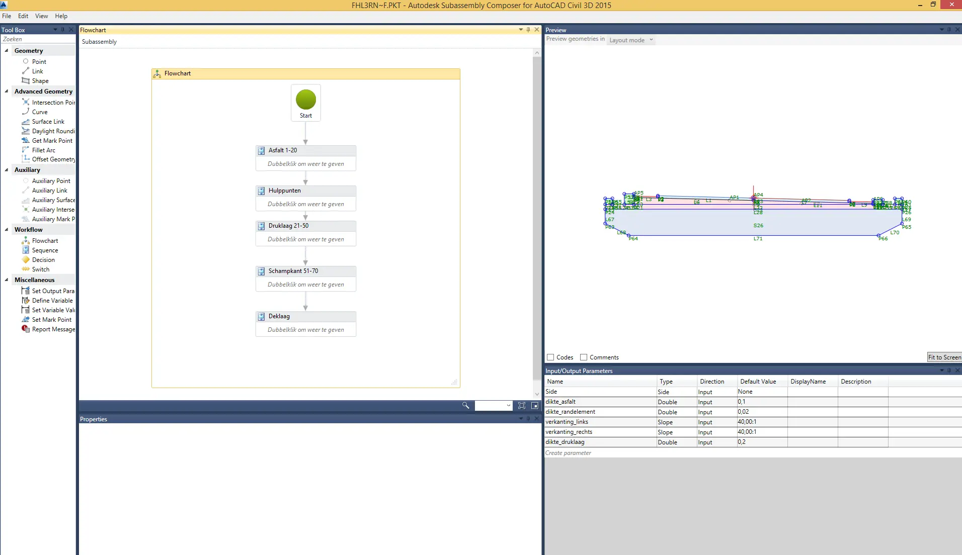 Subassembly composer in Civil 3D