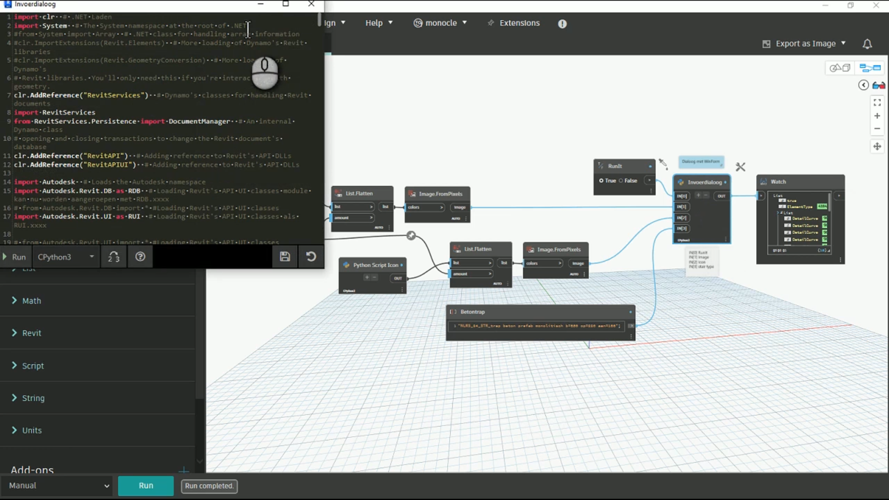 Zelf een dialoog maken in Dynamo met Python