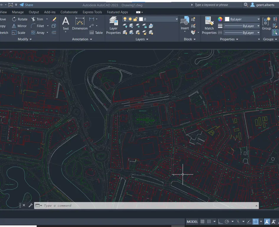 Printscreen AutoCAD Gemeente Leeuwarden