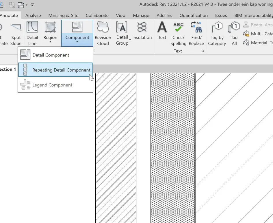 Printscreen Revit Repeating detail