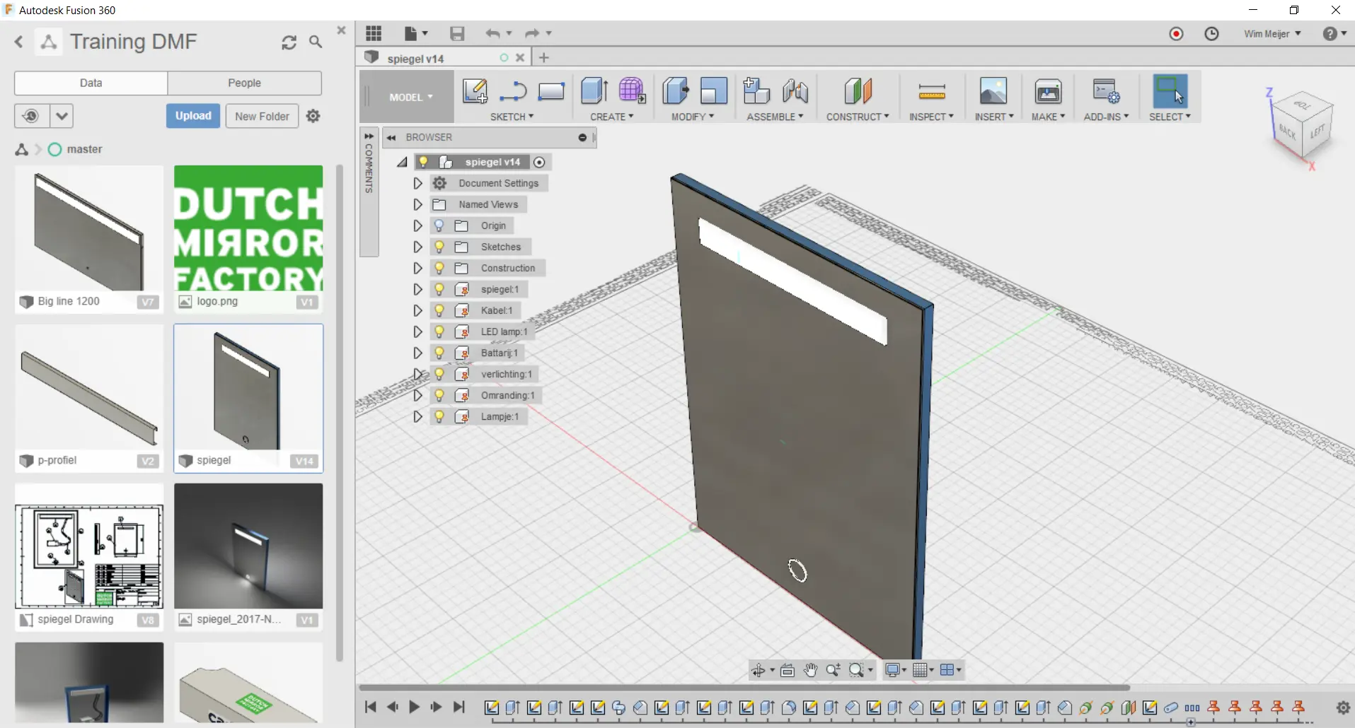 Spiegel in Fusion 360